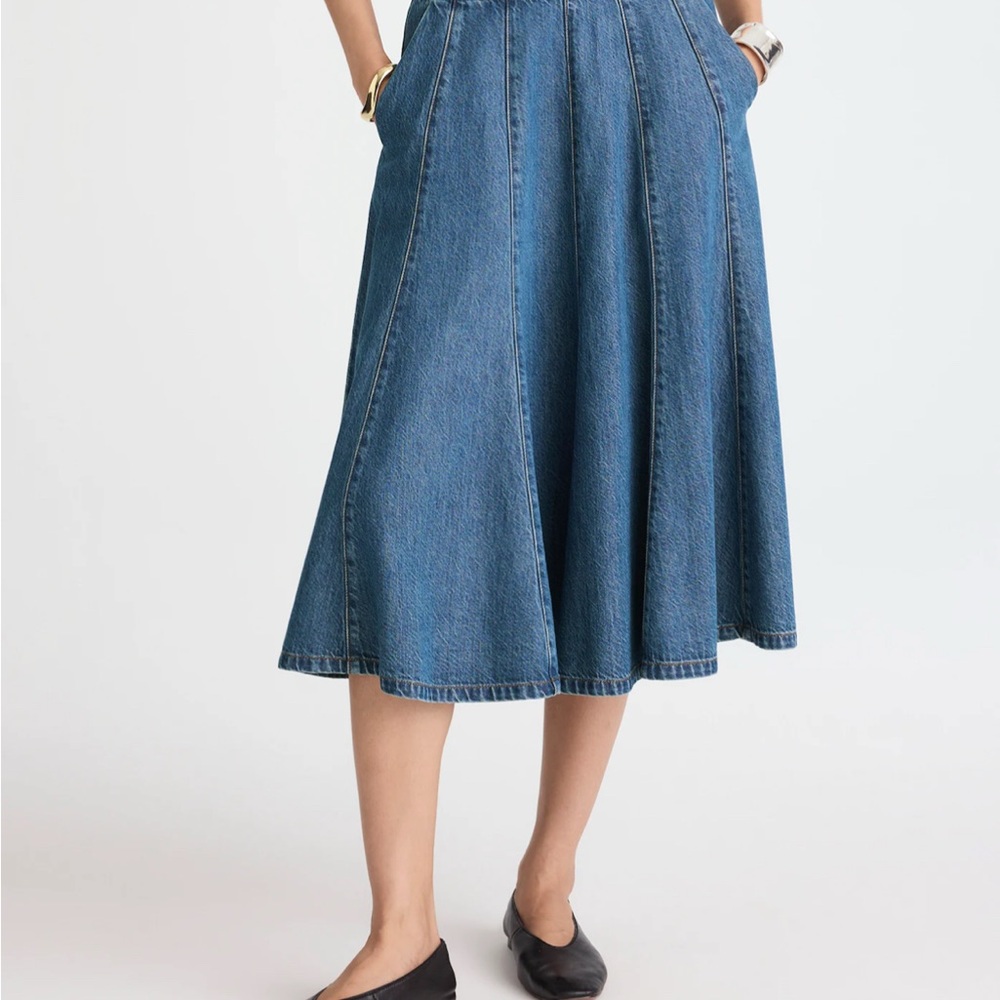 Madewell Blue Denim Midi Skirt